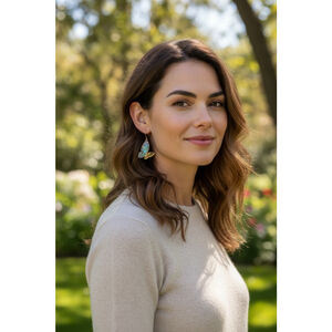 Butterfly Dangle Earrings, One Size, Silver Clear Multicolor